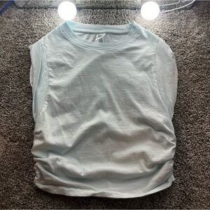 crop scrunch side tank top